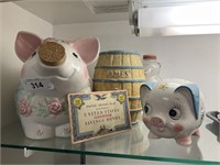 Cute Piggy Banks, Savings Bonds, Adv Jar, Bank.