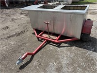 Red trailer with stainless steel box top