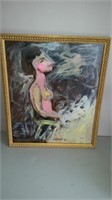 Outsider Artist J. Siiziiiiiii Oil Painting Nude