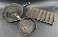 Lot of 3 pieces of cast iron including Griswold #6