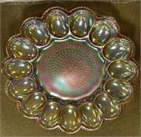 Carnival Glass Egg Plate