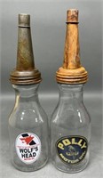 2 - 14" Oil Bottles