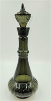 Olive Green Decanter Bottle 14" Tall
