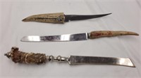 Decorative handled fixed blade knives including 1