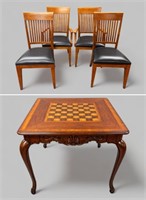 ETHAN ALLAN GAMES TABLE WITH CHAIRS