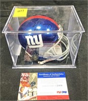 Miniature NY Giants Signed Eli Manning Helmet