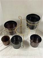 3 Tier Metal Planter Stand With 5 Different Sizes