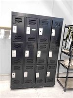 Black Metal Locker Unit 48 x 18 x 76"