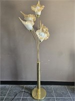 Vtg Brass & Blown Glass Calla Lily Lamp + More!