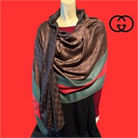 Classic GUCCI Vintage Unisex, Cocoa, Brown Scarf