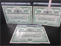 3 EARLY GOODWIN R. HARRIS STOCK CERTIFICATES