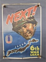 Authentic 1944 Us Gov't 6th War Loan Poster