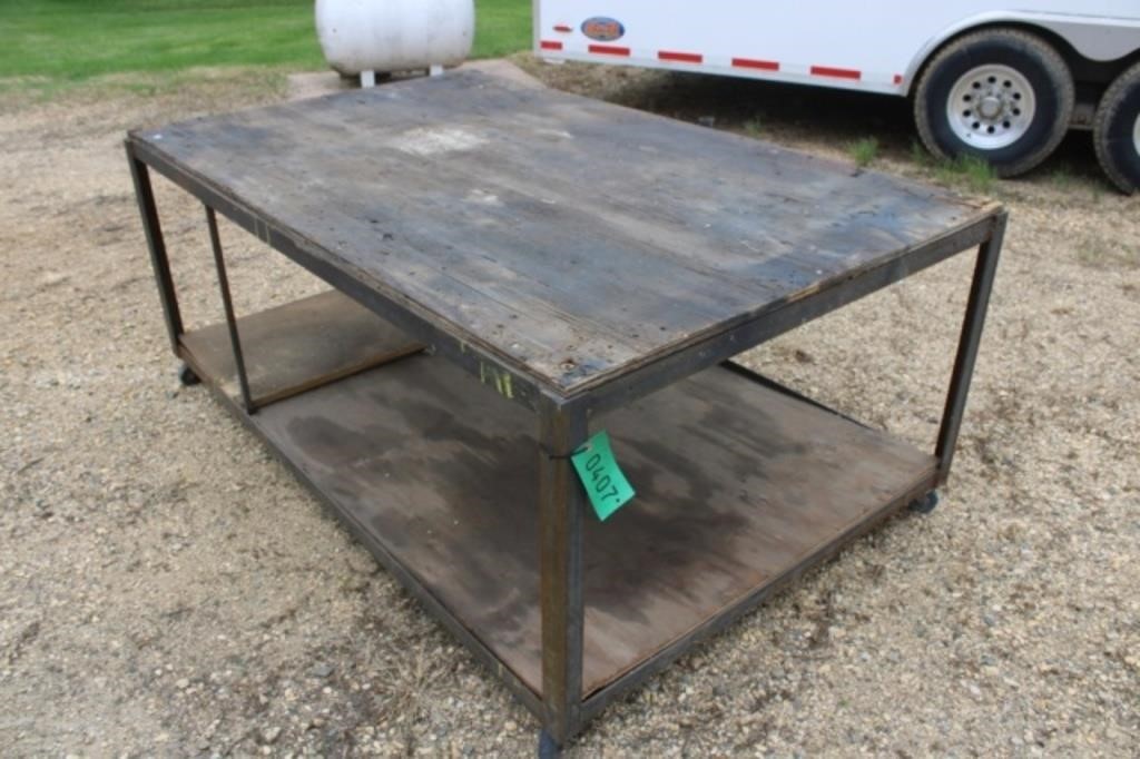 4'x8'x33" Rolling Metal Work Table