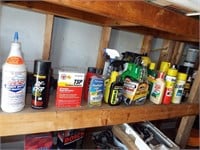 Garage Shelf Contents, Bug Killer, Tire Shine, Rax