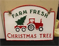 Metal Farm Fresh Christmas Trees sign