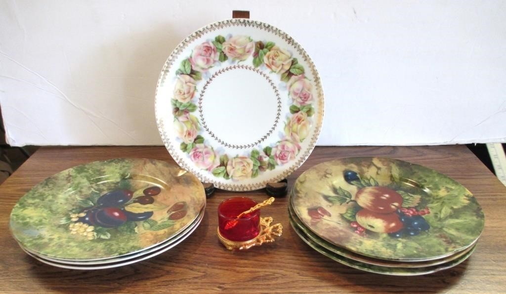 Decorative Fruit Plates, Salt Dip, Floral Plate