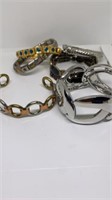 Group of multi tone cuff, charm and other