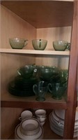 large grouping depression glass