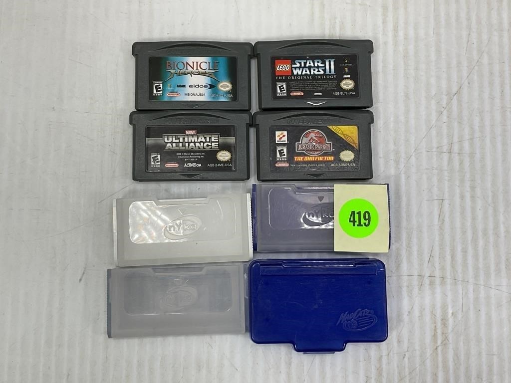 LOT OF 4 GAMEBOY ADVANCE GAMES WITH PROTECTIVE