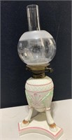 RARE BELLEEK AMPHORA LAMP W/ SHADE SMALL HAIRLINE