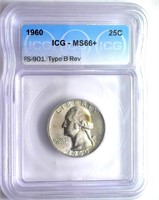 1960 FS-901 T-B REV Quarter ICG MS66+ LISTS $450