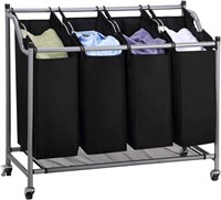 Laundry Sorter Cart 4-Bag Classics Rolling Laundr