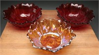 Vintage Indiana Glass Carnival Sunflower Bowls
