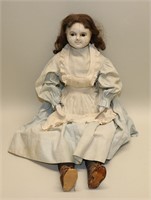 Early Wax Doll with Cloth Body 24 Inch