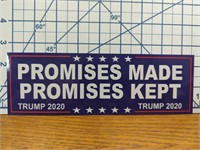 Promises made promises kept Trump 2020 bumper