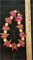 Vtg Wooden Bead Necklace