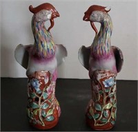 Oriental Peacocks, one has chip on head