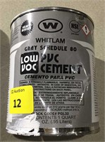 Quart of Whitlam PVC cement