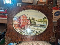 Ornate wooden framed Bunka artwork