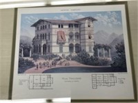 Framed Lithograph of Villa Tyrolienne
