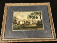 Elegant Wood Framed Lithograph