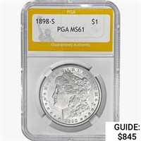 1898-S Morgan Silver Dollar PGA MS61