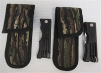 (2) Hoppe's 3" utility folding knives with cases.
