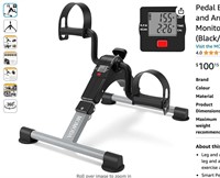 Pedal Exerciser Desk Exercise Bike Leg and Arm