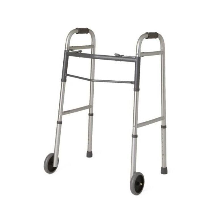 $99-Guardian Two-Button Folding Walker with 5" Whe