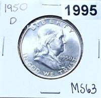 1950-D Franklin Half Dollar CHOICE BU