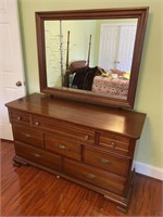 Vintage Mahogany Unique Mirrored Dresser