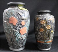 2 JAPANESE HAND PAINTED VASES