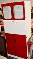 RED & WHITE BAKERS CABINET - COUNTY BRAND