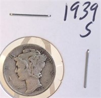 1939 S Mercury Silver Dime