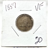 1857 F.E. Cent VF