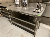 Stainless Steel Work Table With Backsplash