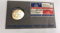 1974 Bicentennial First Day Cover Stamps & Medal