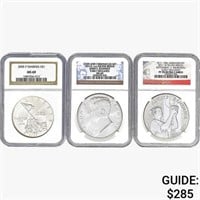2005-2015 [3] US Varied Silver Coinage NGC
