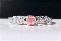 0.2ct Natural Pink Diamond Ring, 18k gold