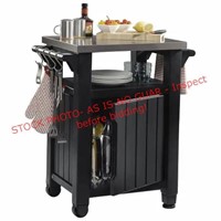 Keter Unity 40 Gal Patio Storage Grilling Bar Cart